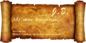 Jámbor Dorottya névjegykártya