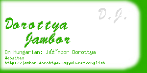 dorottya jambor business card